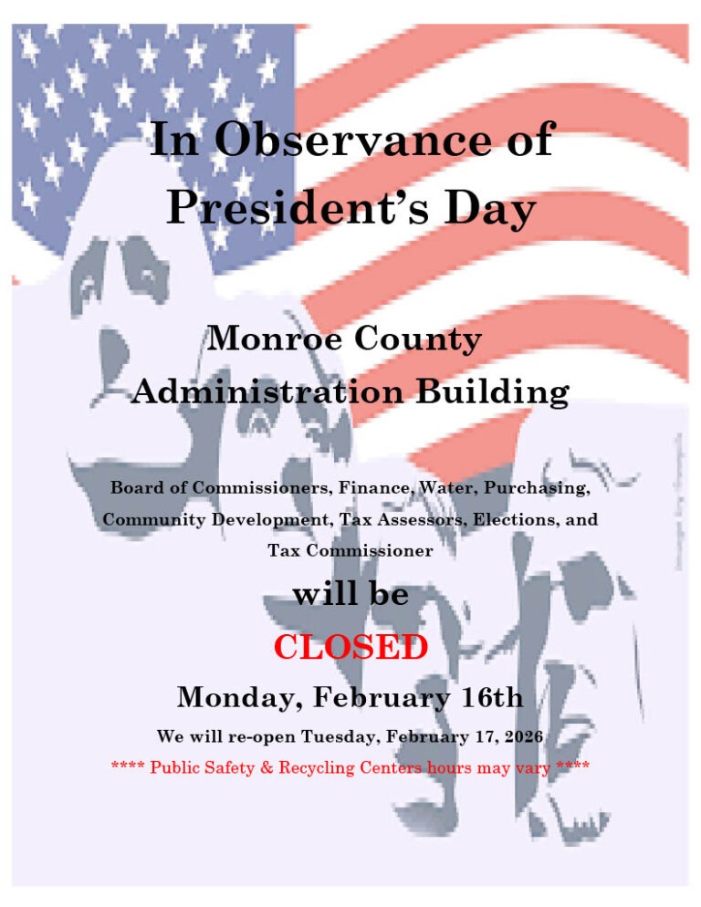 Monroe County Administrative Offices to be Closed on Monday, Feb. 16 ...