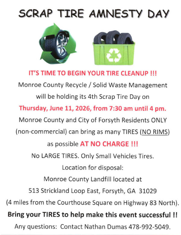 Monroe County Recycle/Solid Waste Management to Hold Scrap Tire Amnesty ...